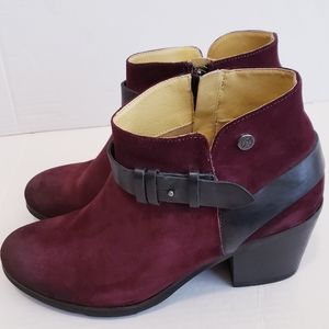 Bussola Women Ankle Boots Burgundy w/Suede Leather 11.5/12 US EU42